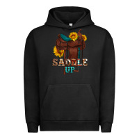 Pigment Black saddle up cowboy western sunflowers Urban Hoodie - Artiststas