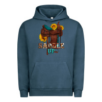 Pigment Midnight Navy saddle up cowboy western sunflowers Urban Hoodie - Artiststas