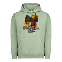 Pigment Oil Green saddle up cowboy western sunflowers Urban Hoodie - Artiststas