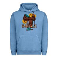 Pigment Pebble Blue saddle up cowboy western sunflowers Urban Hoodie - Artiststas