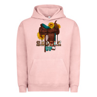 Pigment Salmon saddle up cowboy western sunflowers Urban Hoodie - Artiststas