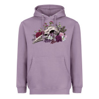 Lavender Boho floral raven skull Heavyweight Hoodie - RanaPortraitStore