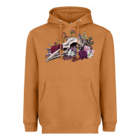 Meerkat Boho floral raven skull Heavyweight Hoodie - RanaPortraitStore