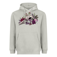 Moon Dust Boho floral raven skull Heavyweight Hoodie - RanaPortraitStore