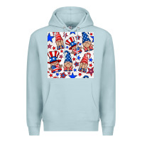 Blue Mist 4th of july patriotic gnome seamless pattern Premium Hoodie - BundleAndBundleShop