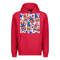 Cardinal 4th of july patriotic gnome seamless pattern Premium Hoodie - BundleAndBundleShop