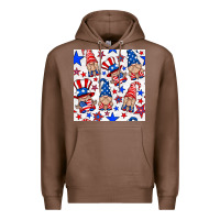 Chestnut 4th of july patriotic gnome seamless pattern Premium Hoodie - BundleAndBundleShop