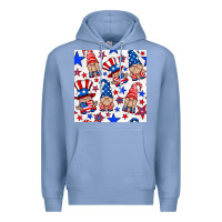 Colony Blue 4th of july patriotic gnome seamless pattern Premium Hoodie - BundleAndBundleShop