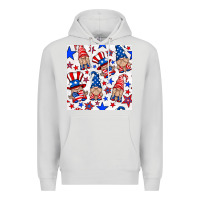 Dove Grey 4th of july patriotic gnome seamless pattern Premium Hoodie - BundleAndBundleShop
