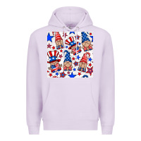 Lilac 4th of july patriotic gnome seamless pattern Premium Hoodie - BundleAndBundleShop