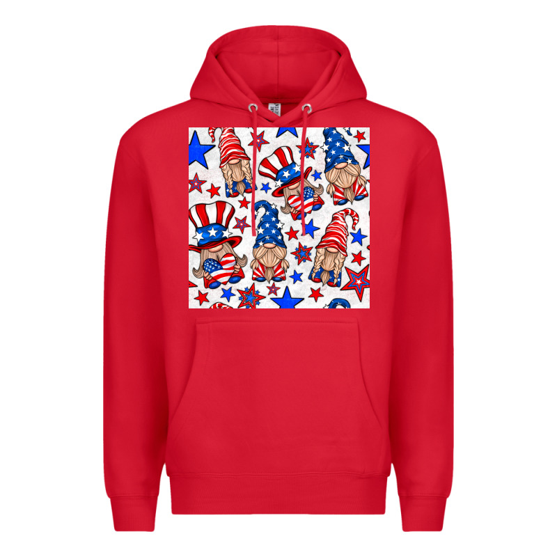 4th Of July Patriotic Gnome Seamless Pattern Premium Hoodie by BundleAndBundleShop | Teevron