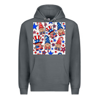 Rock 4th of july patriotic gnome seamless pattern Premium Hoodie - BundleAndBundleShop
