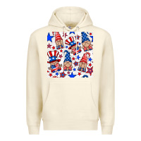 Sandshell 4th of july patriotic gnome seamless pattern Premium Hoodie - BundleAndBundleShop