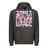 Smoke 4th of july patriotic gnome seamless pattern Premium Hoodie - BundleAndBundleShop