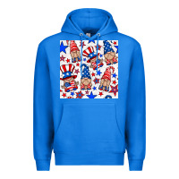True Royal 4th of july patriotic gnome seamless pattern Premium Hoodie - BundleAndBundleShop
