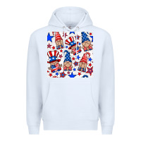 White 4th of july patriotic gnome seamless pattern Premium Hoodie - BundleAndBundleShop