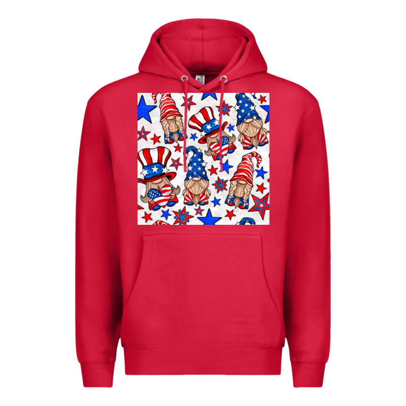 4th Of July Patriotic Gnome Seamless Pattern Premium Hoodie by BundleAndBundleShop | Teevron