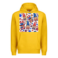 Lemon 4th of july patriotic gnome seamless pattern Premium Hoodie - BundleAndBundleShop