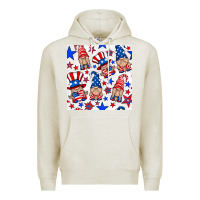 Oatmeal Heather 4th of july patriotic gnome seamless pattern Premium Hoodie - BundleAndBundleShop