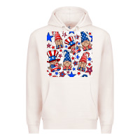 Pale Pink 4th of july patriotic gnome seamless pattern Premium Hoodie - BundleAndBundleShop