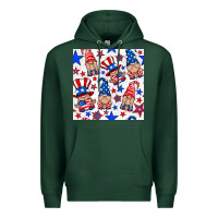 Sports Green 4th of july patriotic gnome seamless pattern Premium Hoodie - BundleAndBundleShop