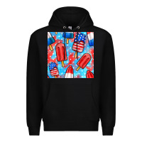 Black 4th of july popsicle seamless pattern Premium Hoodie - BundleAndBundleShop