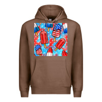 Chestnut 4th of july popsicle seamless pattern Premium Hoodie - BundleAndBundleShop
