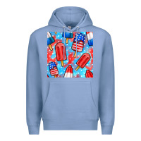Colony Blue 4th of july popsicle seamless pattern Premium Hoodie - BundleAndBundleShop