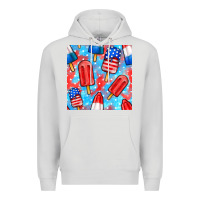 Dove Grey 4th of july popsicle seamless pattern Premium Hoodie - BundleAndBundleShop