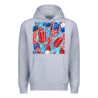 Heather Grey 4th of july popsicle seamless pattern Premium Hoodie - BundleAndBundleShop