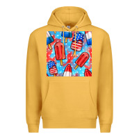 Mustard 4th of july popsicle seamless pattern Premium Hoodie - BundleAndBundleShop