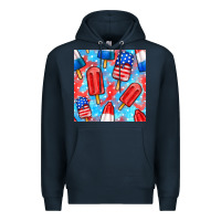 Navy 4th of july popsicle seamless pattern Premium Hoodie - BundleAndBundleShop