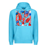 Ocean Blue 4th of july popsicle seamless pattern Premium Hoodie - BundleAndBundleShop