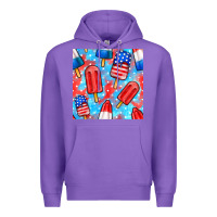 Purple 4th of july popsicle seamless pattern Premium Hoodie - BundleAndBundleShop
