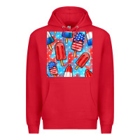 Red 4th of july popsicle seamless pattern Premium Hoodie - BundleAndBundleShop