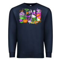 Navy Halloween Nurse Coffee Cups Premium Sweatshirt - texasbilliewilder