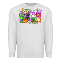 Oatmeal Heather Halloween Nurse Coffee Cups Premium Sweatshirt - texasbilliewilder