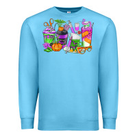 Ocean Blue Halloween Nurse Coffee Cups Premium Sweatshirt - texasbilliewilder