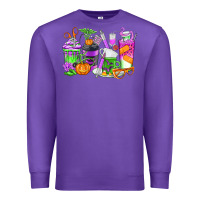 Purple Halloween Nurse Coffee Cups Premium Sweatshirt - texasbilliewilder