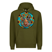 Army Green horseshoe circle Premium Hoodie - JahusDesignShop