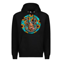 Black horseshoe circle Premium Hoodie - JahusDesignShop