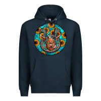 Navy horseshoe circle Premium Hoodie - JahusDesignShop