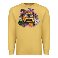 Antique Gold Halloween School Bus Premium Sweatshirt - texasbilliewilder