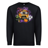 Black Halloween School Bus Premium Sweatshirt - texasbilliewilder