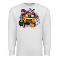 Oatmeal Heather Halloween School Bus Premium Sweatshirt - texasbilliewilder
