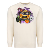 Sandshell Halloween School Bus Premium Sweatshirt - texasbilliewilder