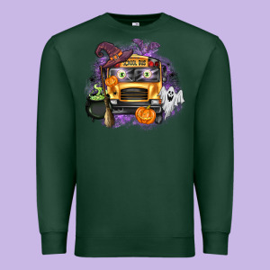 Halloween School Bus Premium Sweatshirt Designed By Texasbilliewilder