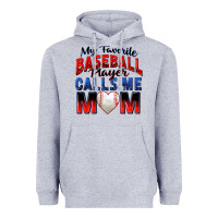 Heather Grey my favorite baseball player calls me mom Heavyweight Hoodie - Zillion Design Studio