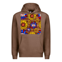 Chestnut usa sunflower seamless pattern Premium Hoodie - BundleAndBundleShop