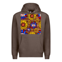 Coffee usa sunflower seamless pattern Premium Hoodie - BundleAndBundleShop